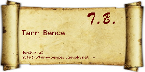Tarr Bence névjegykártya